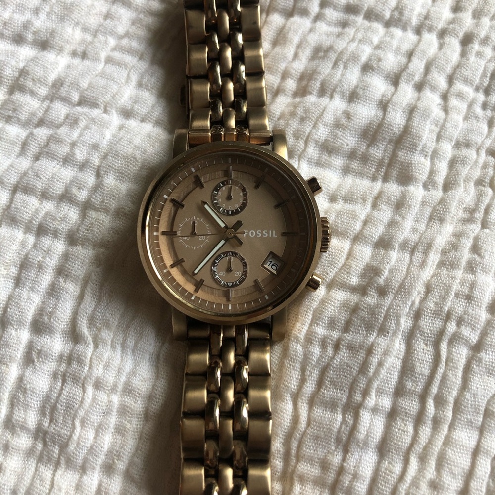 Brass Gold Boyfriend Fossil Watch Limited Edition
